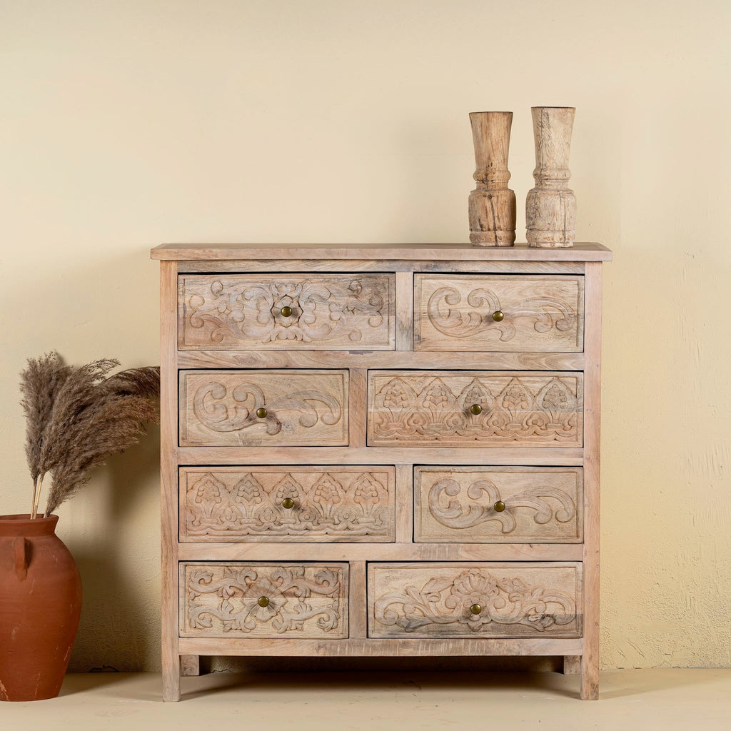 Modak Hand-Carved Wooden Chest - DOBRI ARTS AU