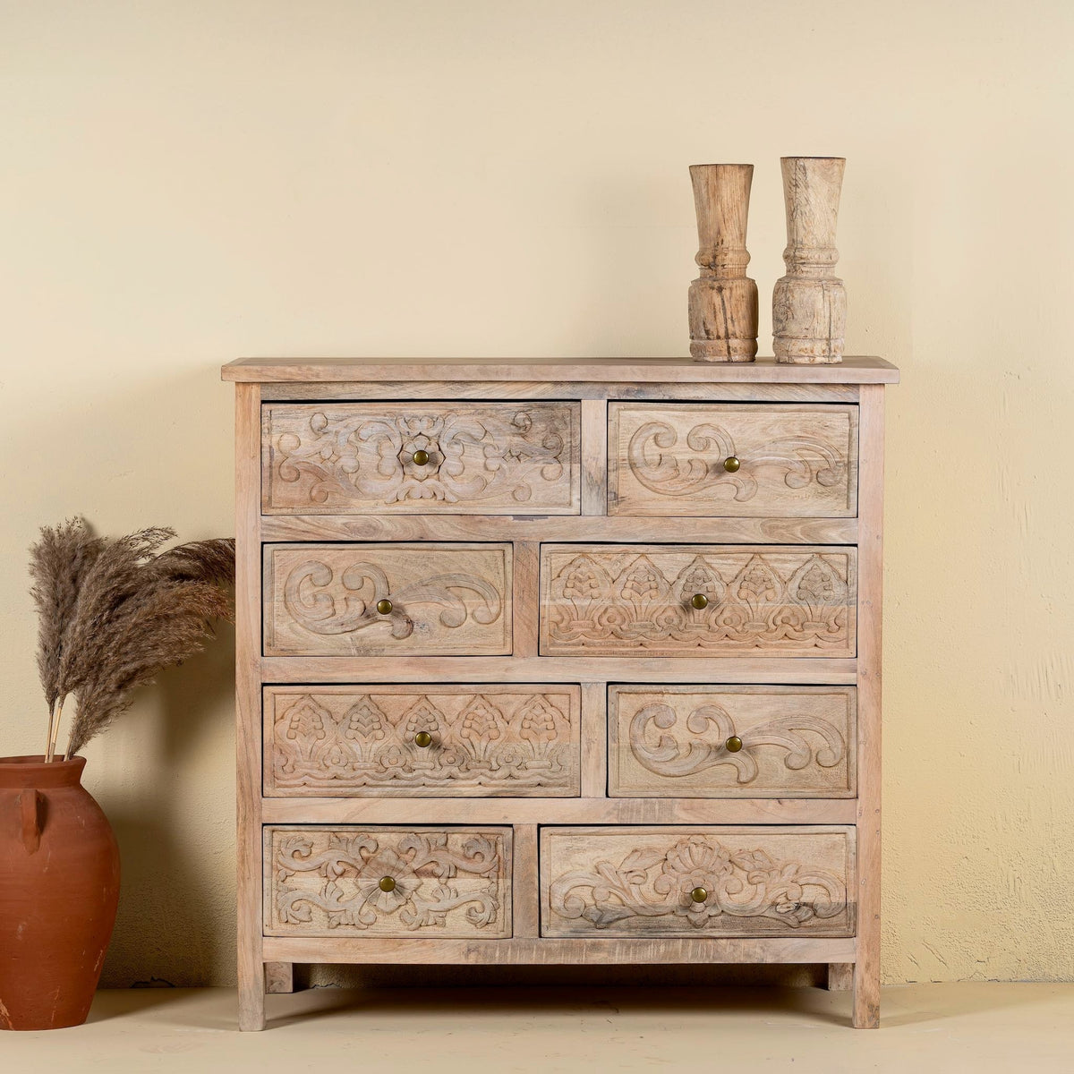 Modak Hand-Carved Wooden Chest - DOBRI ARTS AU