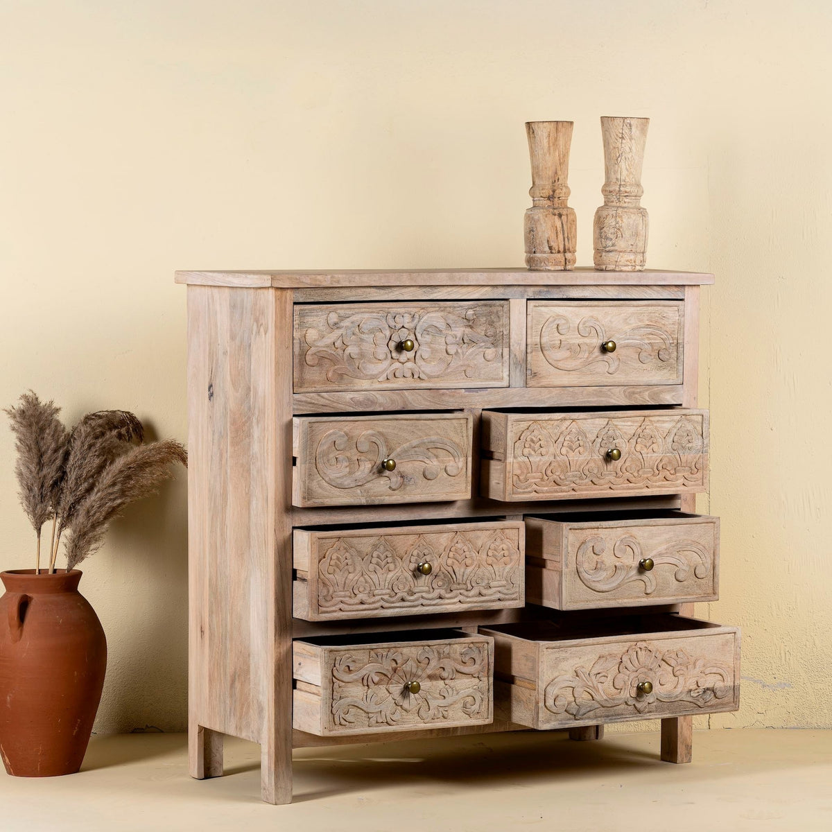 Modak Hand-Carved Wooden Chest - DOBRI ARTS AU