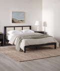 Montclair Rattan Bed – Matt Black Solid Wood Bed Frame with Woven Rattan Panel Headboard - DOBRI ARTS AU