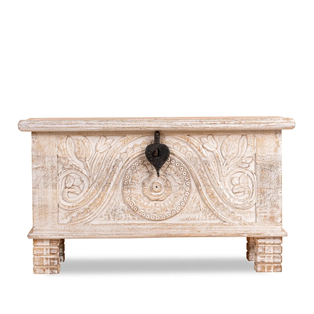 Murukeri Hand-Carved Mango Wood Vintage Storage Chest - DOBRI ARTS AU