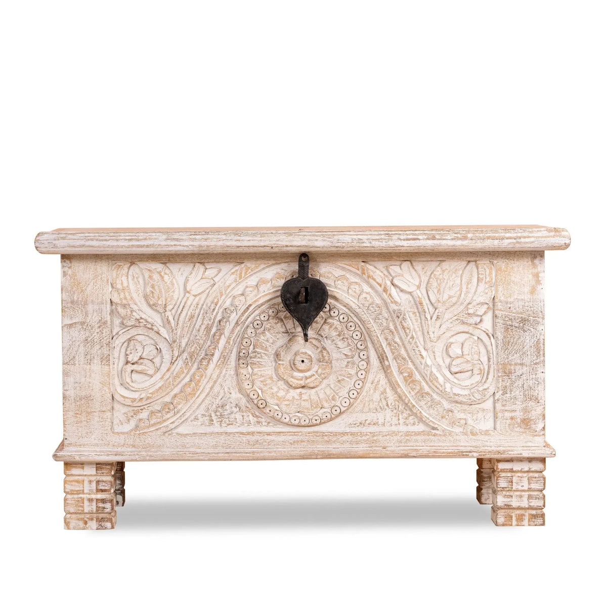 Murukeri Hand-Carved Mango Wood Vintage Storage Chest - DOBRI ARTS AU
