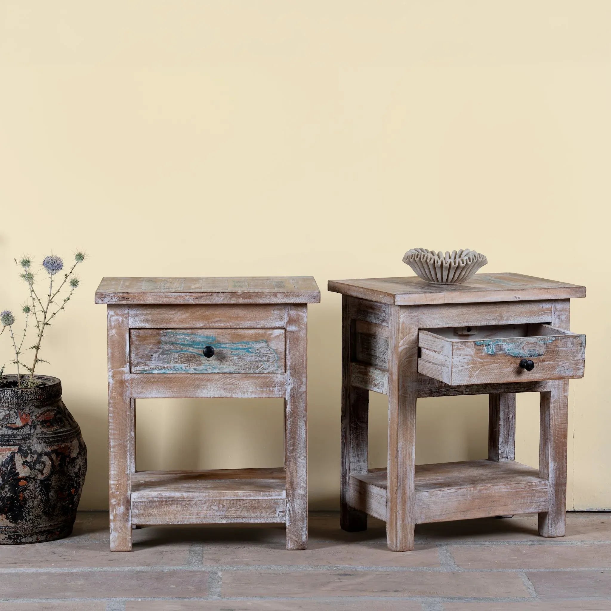 Navira Rustic Bedside Table Set - DOBRI ARTS AU