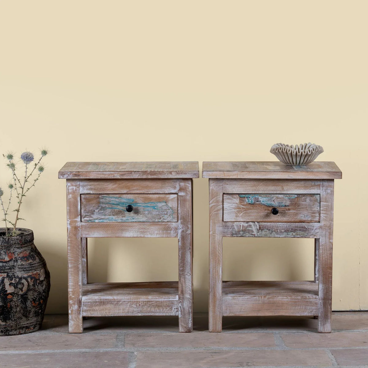 Navira Rustic Bedside Table Set - DOBRI ARTS AU