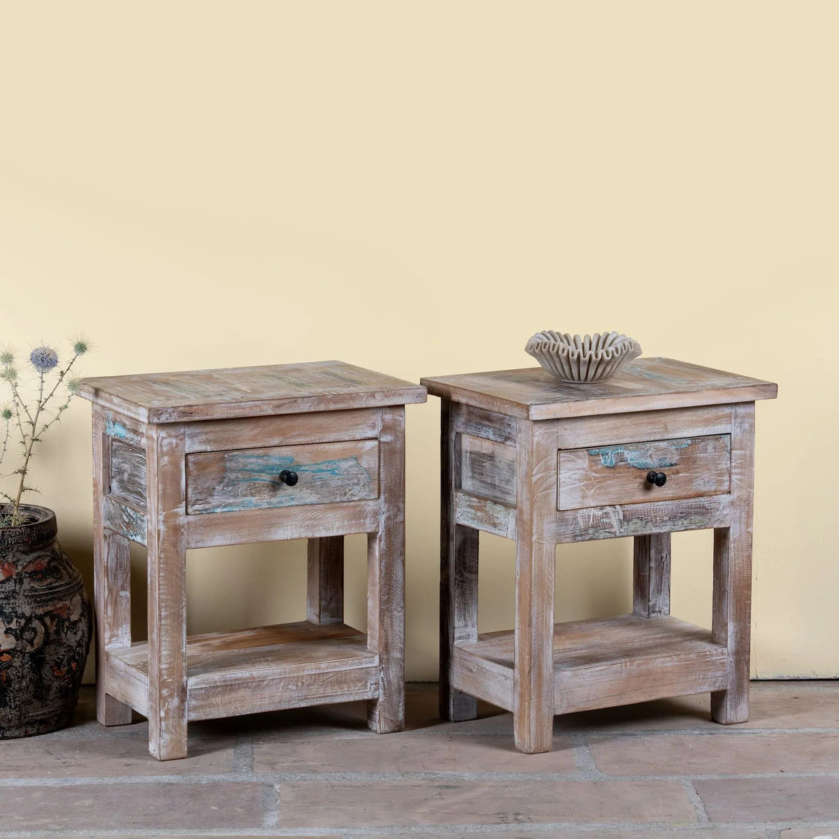 Navira Rustic Bedside Table Set - DOBRI ARTS AU