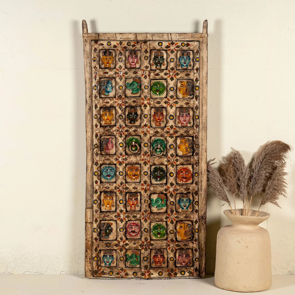 Navrasa Vintage Hand-Painted Door Panel - DOBRI ARTS AU