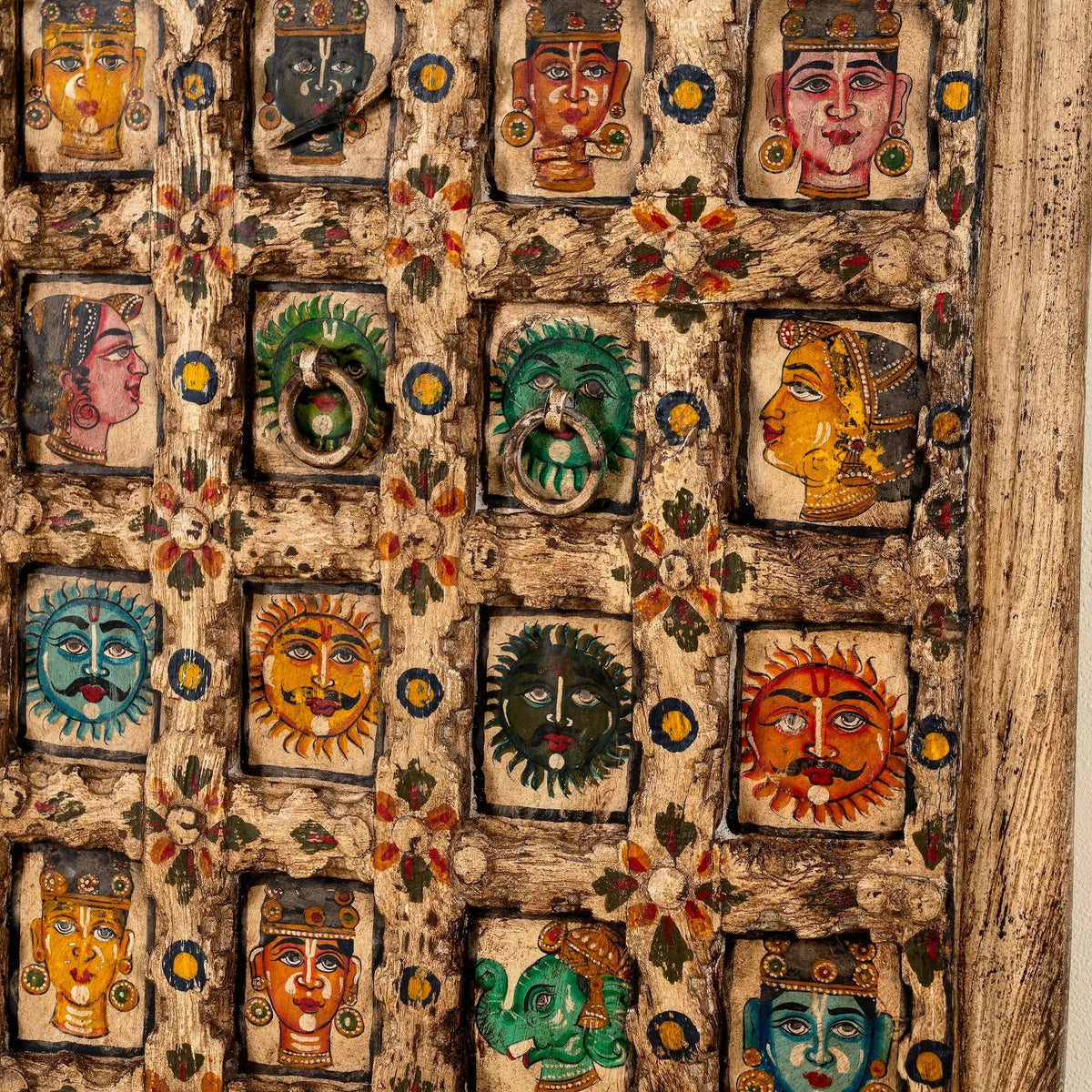 Navrasa Vintage Hand-Painted Door Panel - DOBRI ARTS AU