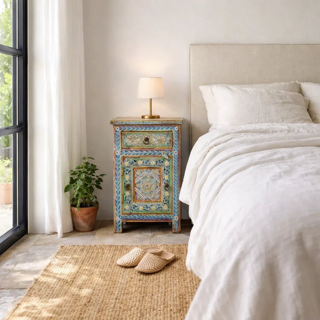 Neelaya Handpainted Bedside Cabinet Set - DOBRI ARTS AU
