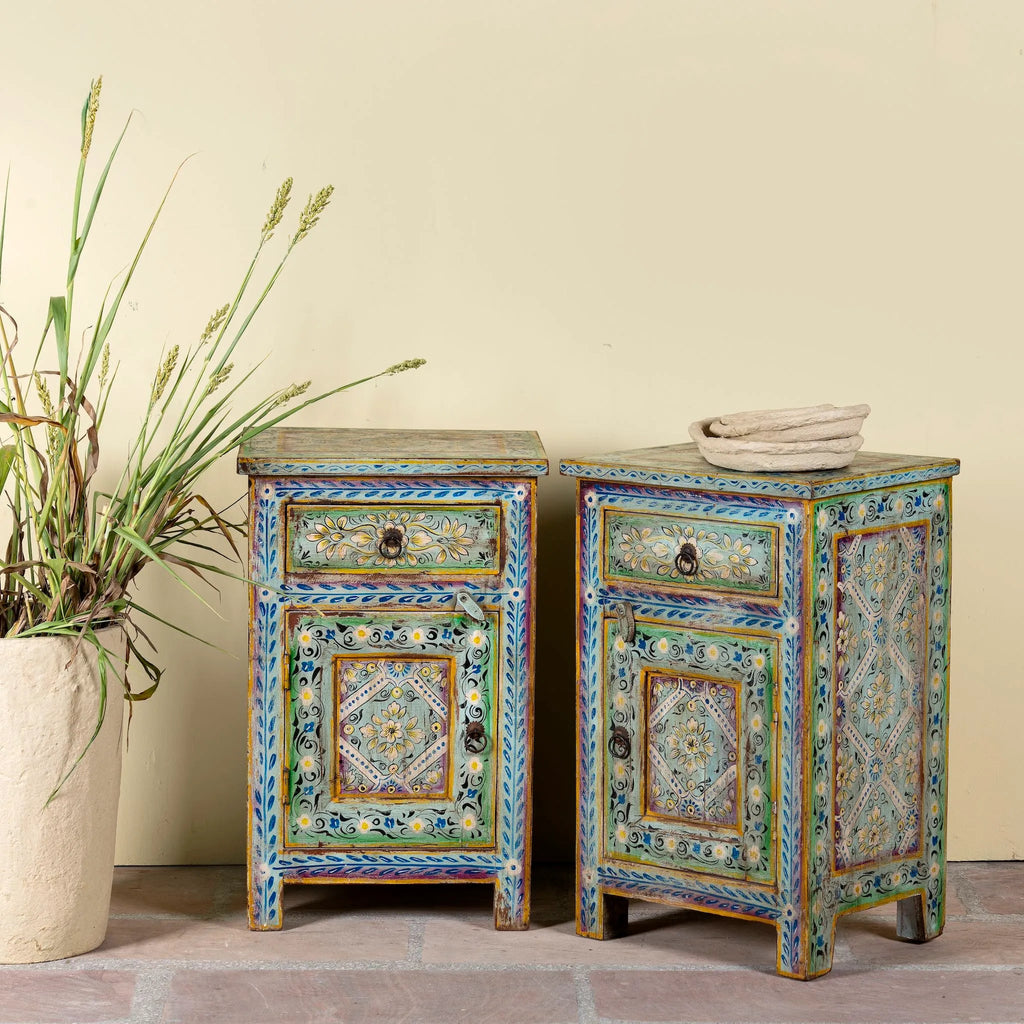 Neelaya Handpainted Bedside Cabinet Set - DOBRI ARTS AU