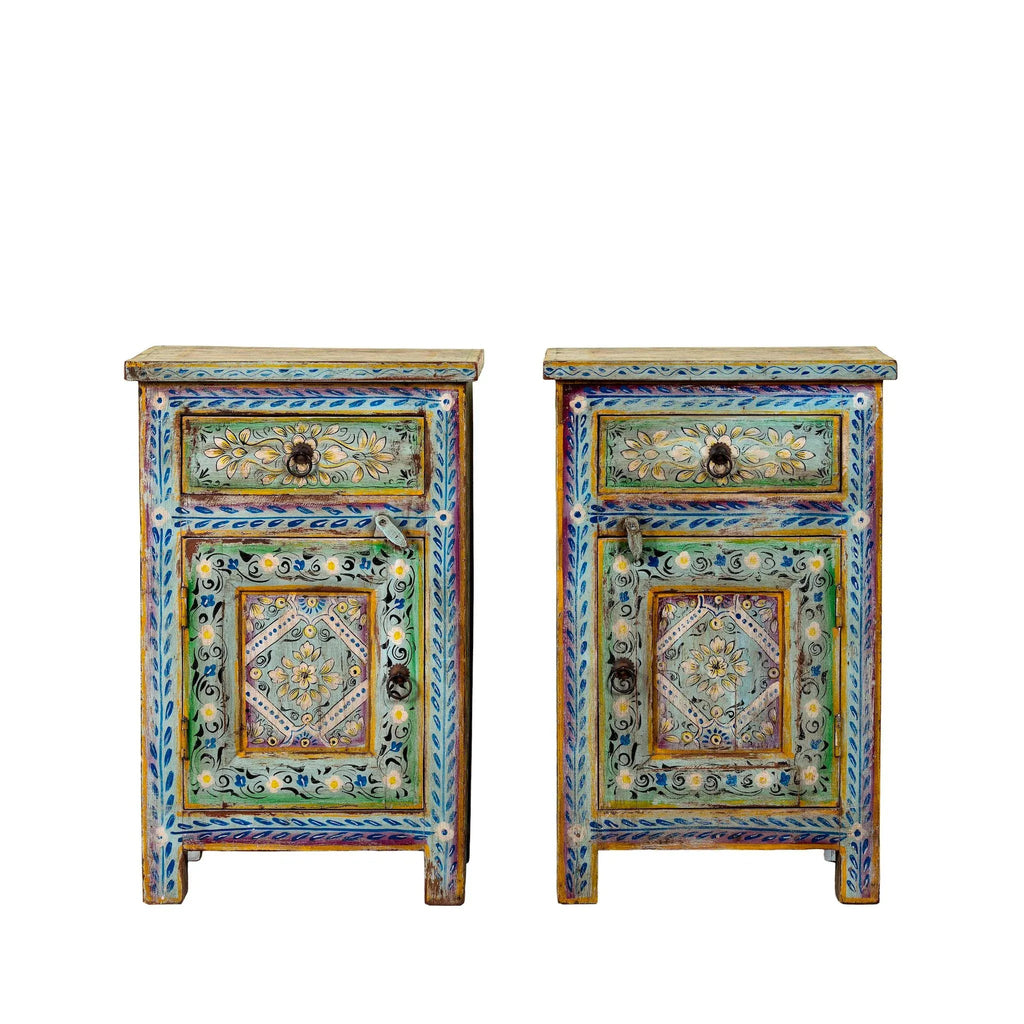 Neelaya Handpainted Bedside Cabinet Set - DOBRI ARTS AU