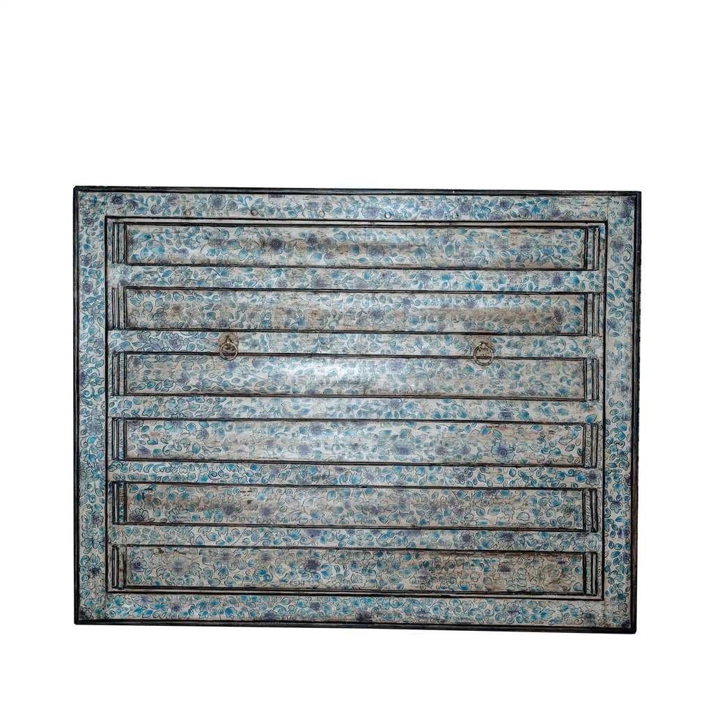 Neelkamal Vintage Blue Floral Door Panel Headboard - DOBRI ARTS AU