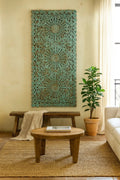 Neerja Turquoise Hand-Carved Vintage Wall Panel - DOBRI ARTS AU
