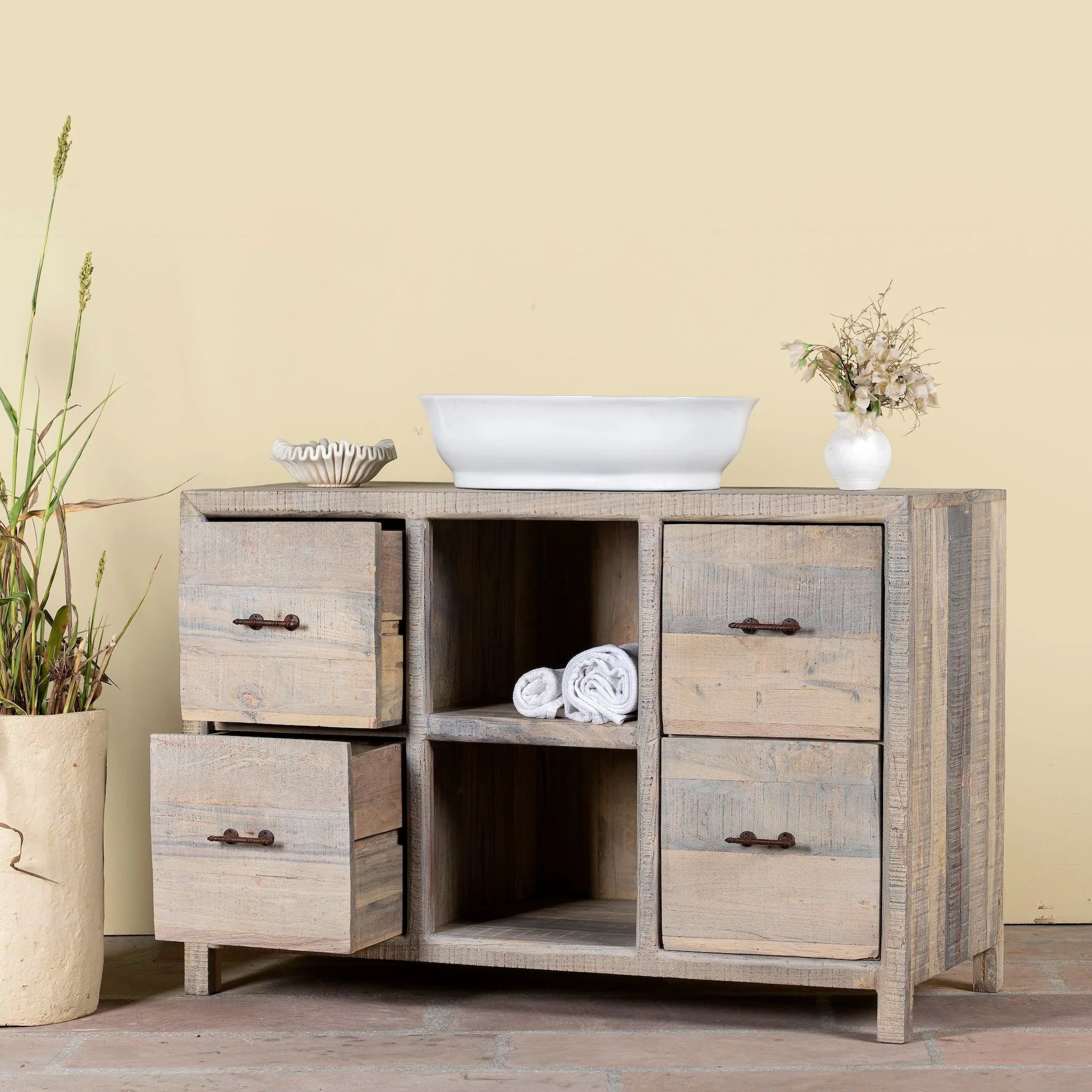 Nerina Rustic Bathroom Vanity Console - DOBRI ARTS AU