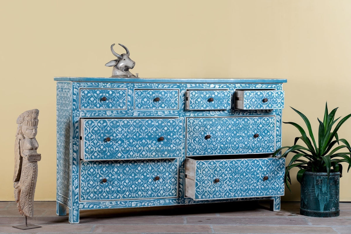 Nitara Hand-Painted Floral Drawer Chest - DOBRI ARTS AU