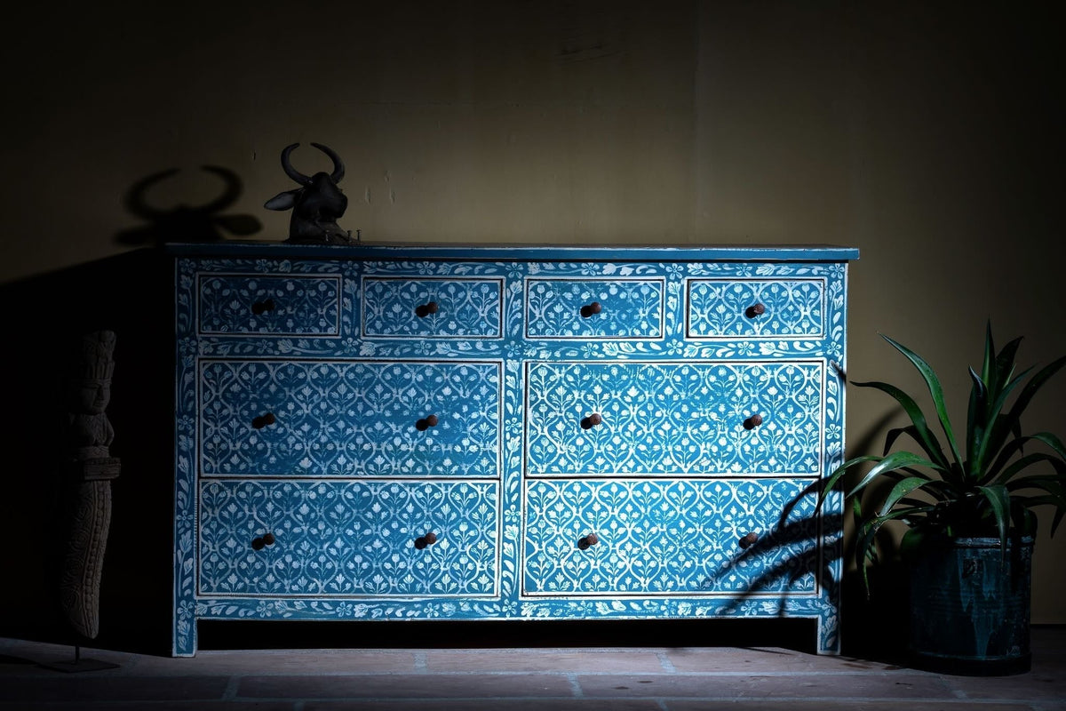 Nitara Hand-Painted Floral Drawer Chest - DOBRI ARTS AU
