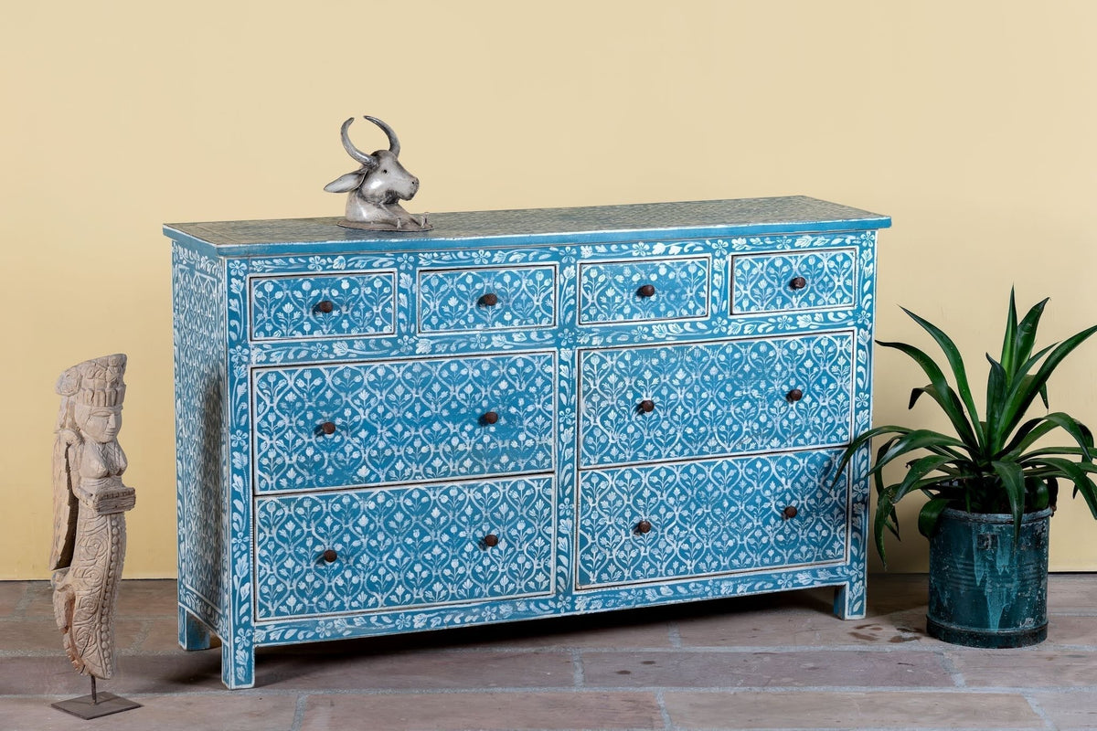Nitara Hand-Painted Floral Drawer Chest - DOBRI ARTS AU