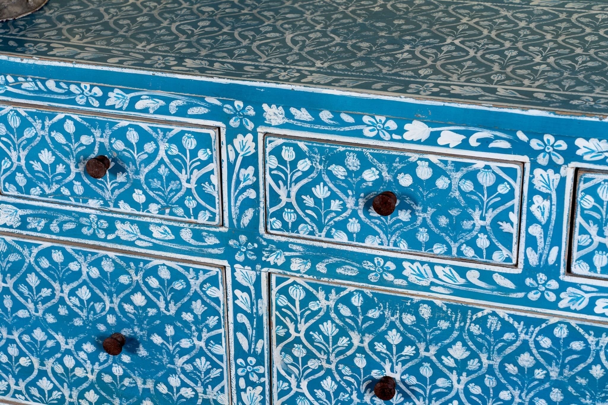Nitara Hand-Painted Floral Drawer Chest - DOBRI ARTS AU