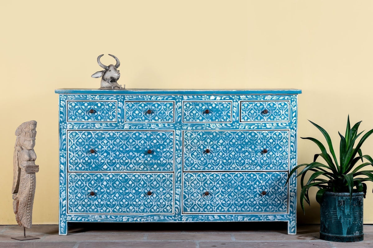 Nitara Hand-Painted Floral Drawer Chest - DOBRI ARTS AU