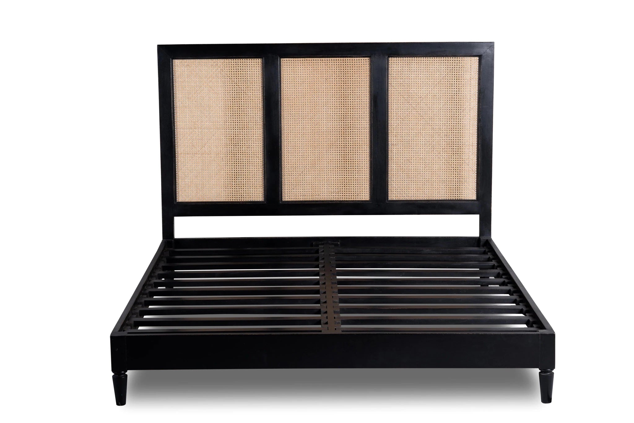 Noir Haven Cane Panel Bed (King Size) - DOBRI ARTS AU