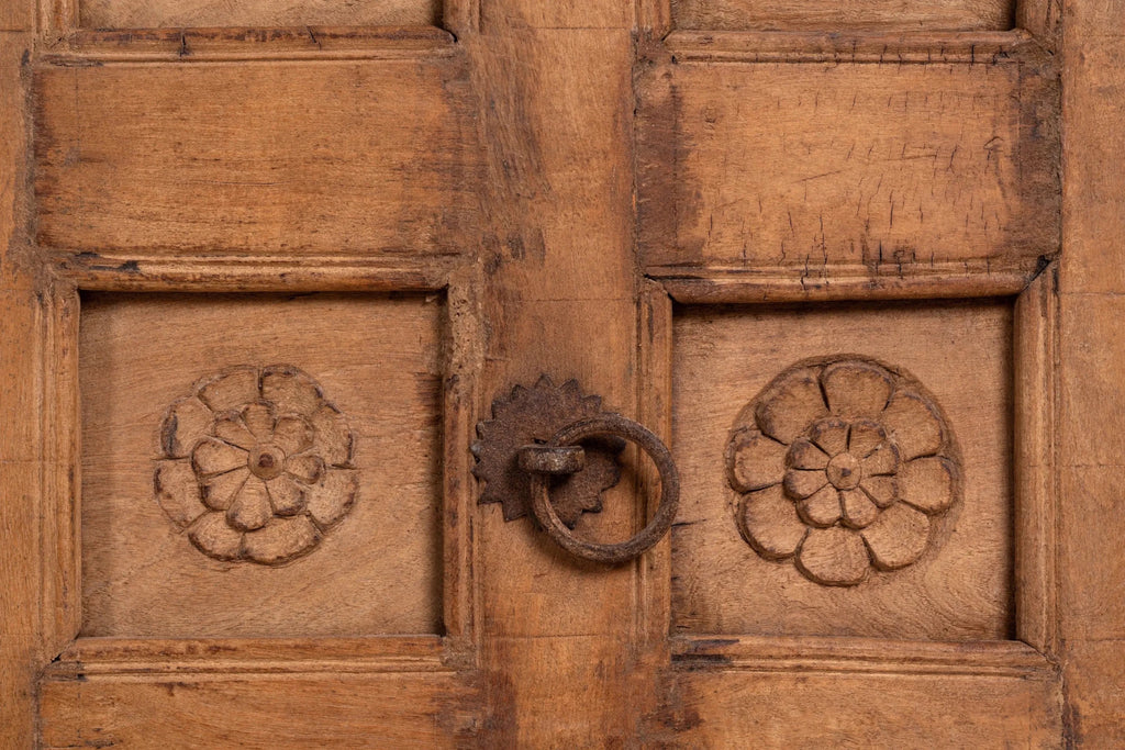 Okhai Heritage Teak Wood Carved Headboard Panel - DOBRI ARTS AU