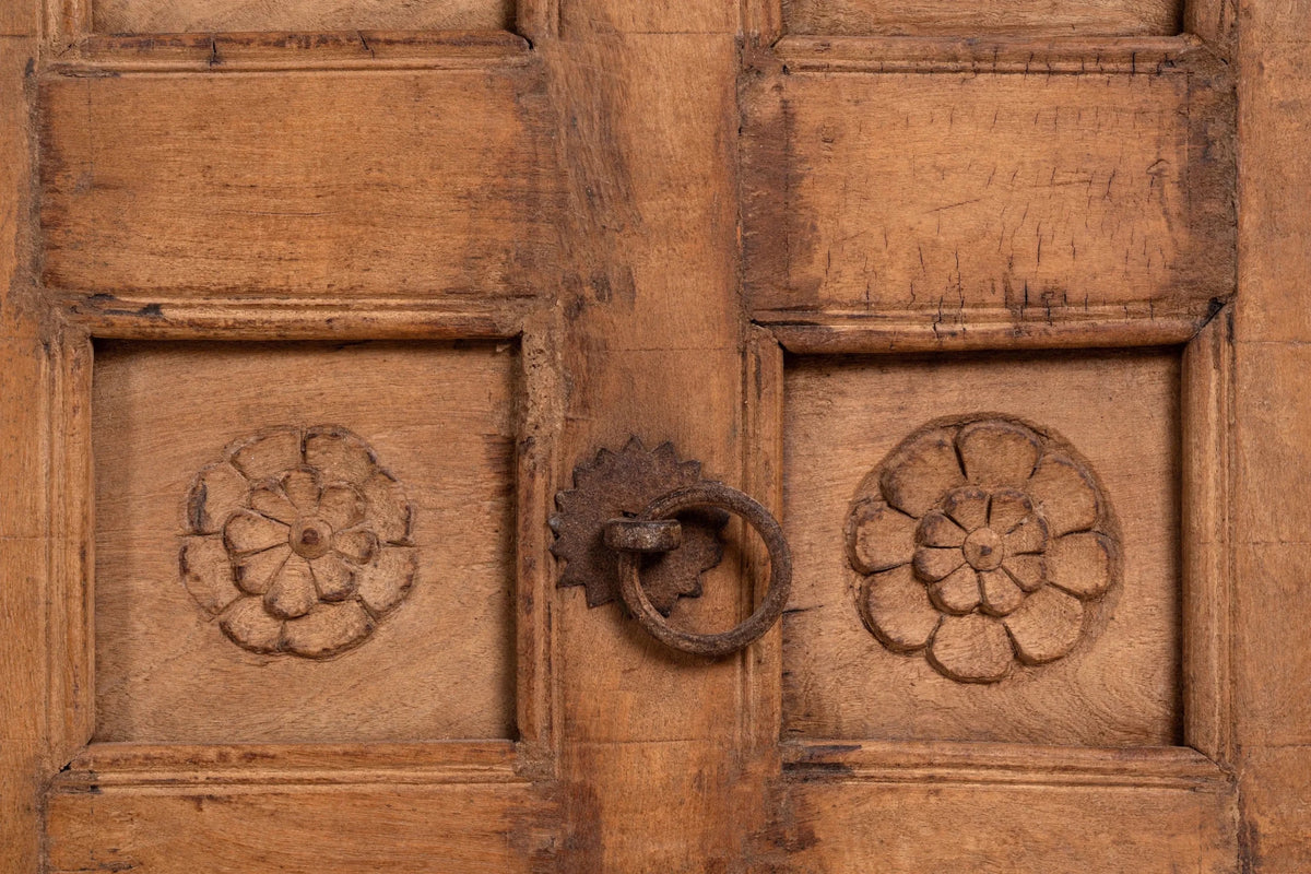 Okhai Heritage Teak Wood Carved Headboard Panel - DOBRI ARTS AU