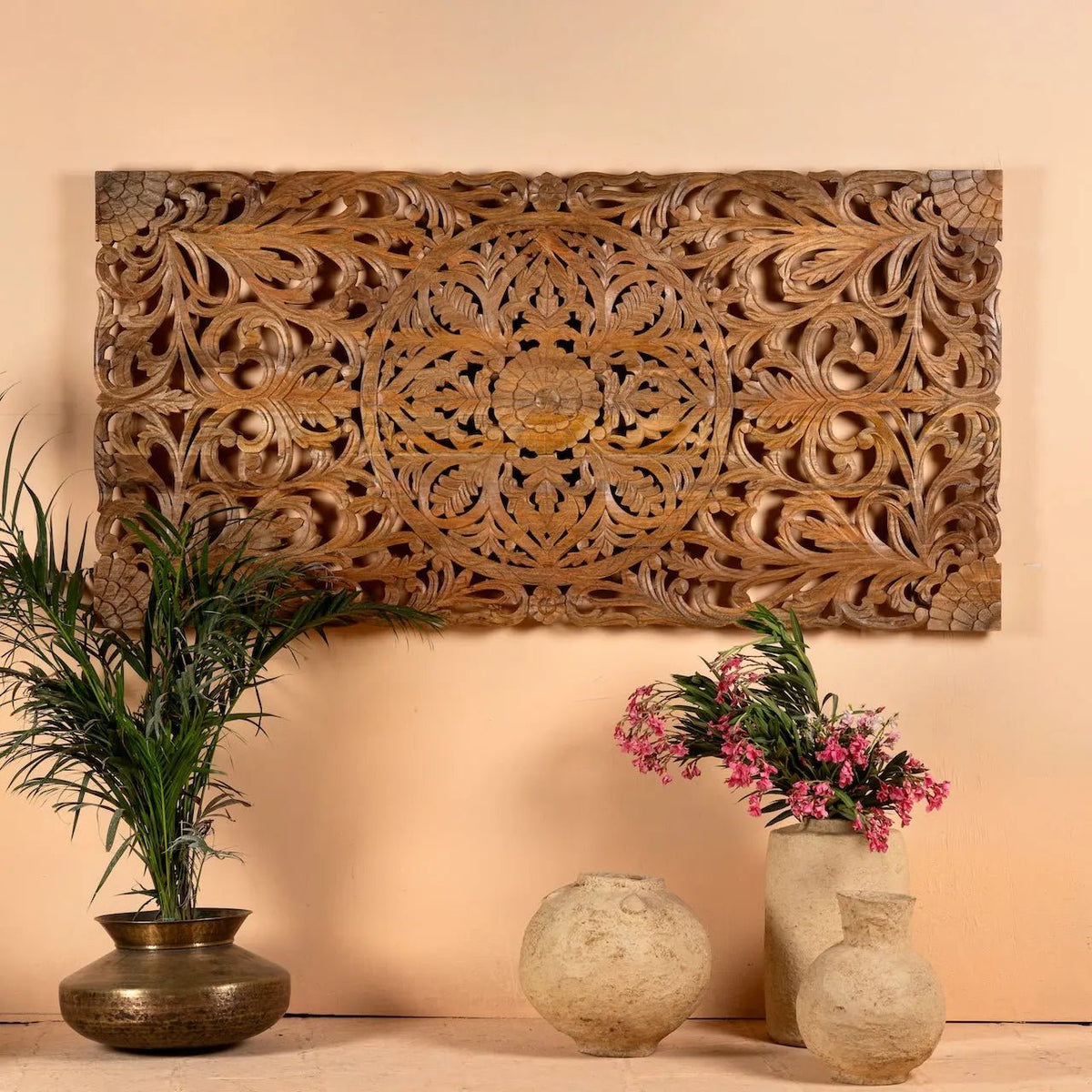 Padmavalli Ornate Mandala Carved Wall Panel - DOBRI ARTS AU