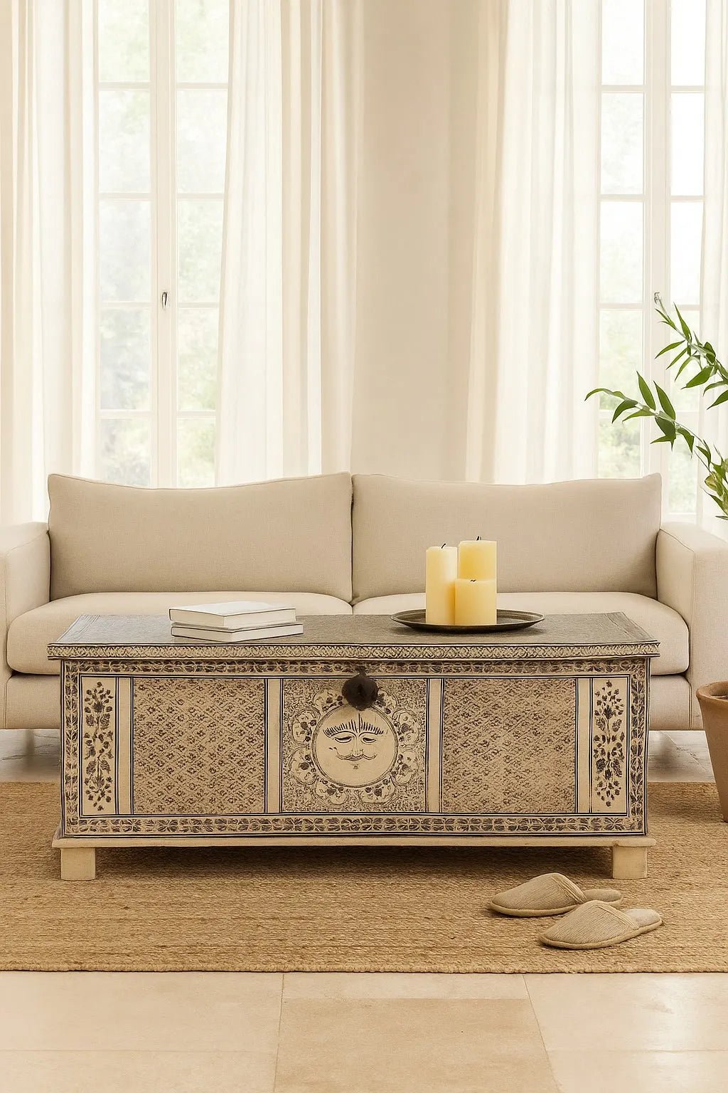 Patiala Hand-Painted Heritage Mango Wood Storage Chest - DOBRI ARTS AU