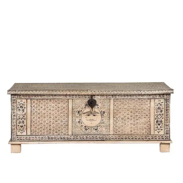 Patiala Hand-Painted Heritage Mango Wood Storage Chest - DOBRI ARTS AU