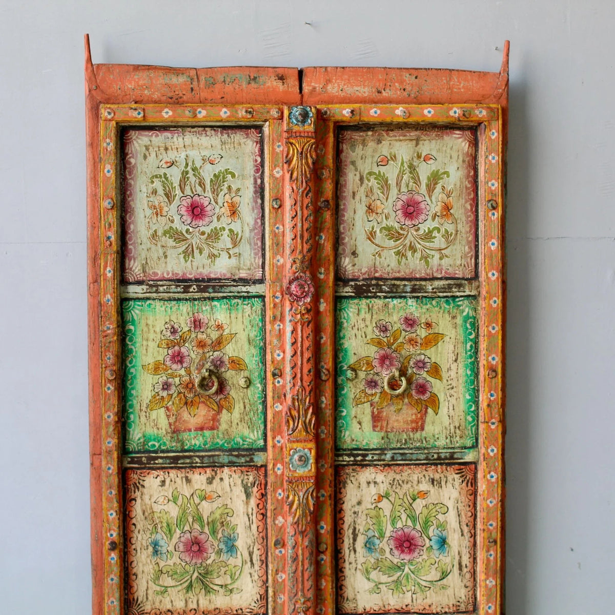 Phoolwari Vintage Hand-Painted Double Door Panel - DOBRI ARTS AU