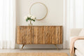 Prajna Sculpted Mango Wood Sideboard with Metal Legs - DOBRI ARTS AU
