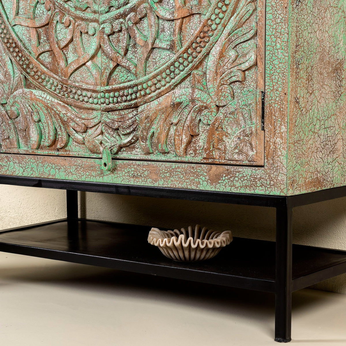 Puri Tall Hand-Carved Storage Cabinet - DOBRI ARTS AU