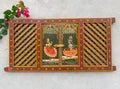 Radha Krishna Hand-Painted Wooden Jharokha Window Panel - DOBRI ARTS AU