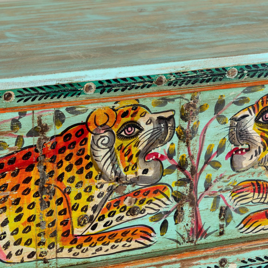 Rajhans Hand-Painted Tiger Console Table - DOBRI ARTS AU
