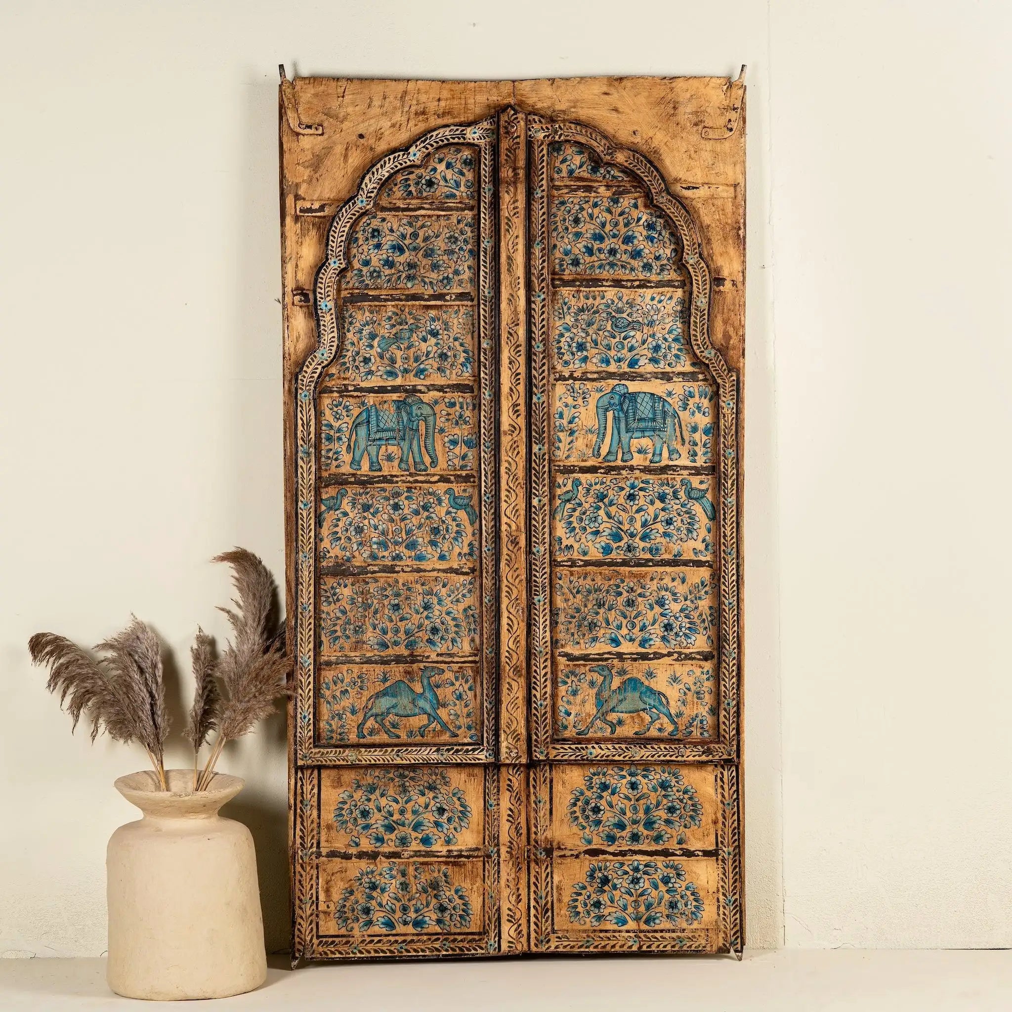 Rajvansh Arched Hand-Painted Double Door Panel - DOBRI ARTS AU