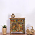 Rangoli Hand-Painted Floral Wooden Storage Cabinet - DOBRI ARTS AU