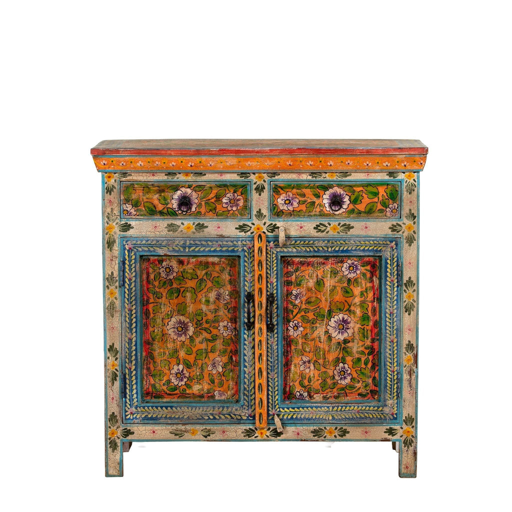 Rangoli Hand-Painted Vintage Cabinet - DOBRI ARTS AU