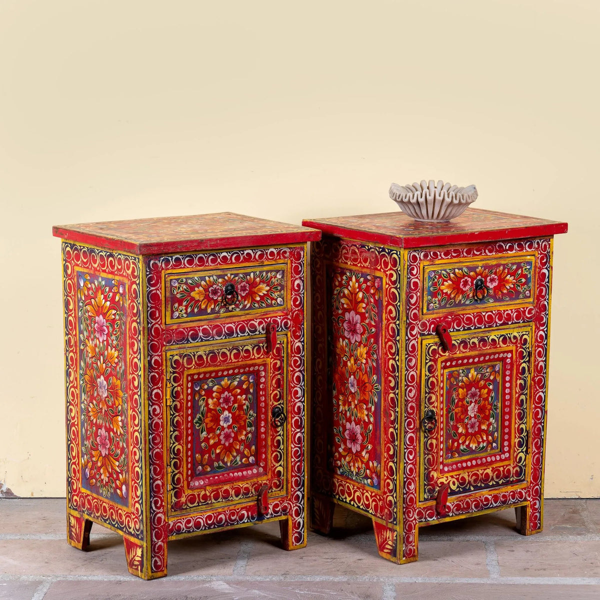 Rangriti Handpainted Bedside Cabinet Set - DOBRI ARTS AU