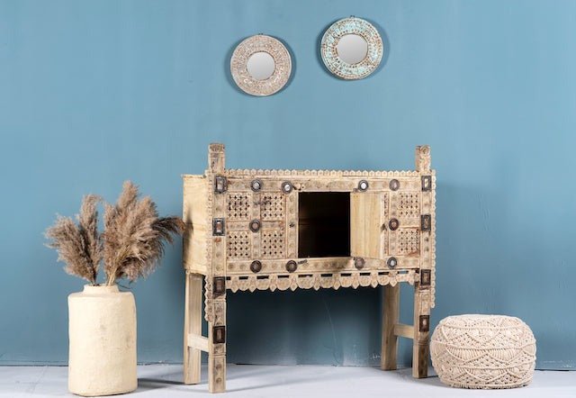 Rapar Antique-Style Indian Damchia Console Table - DOBRI ARTS AU