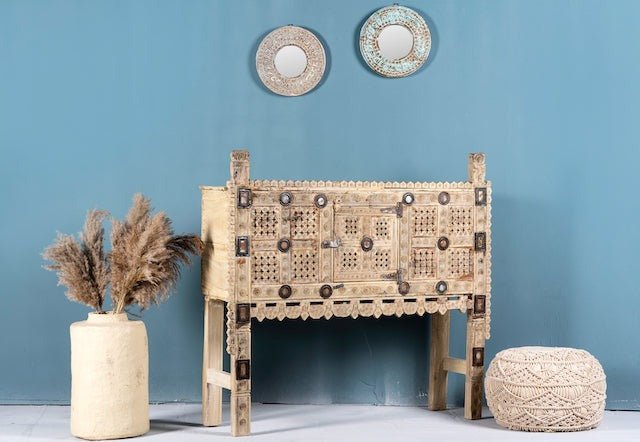 Rapar Antique-Style Indian Damchia Console Table - DOBRI ARTS AU