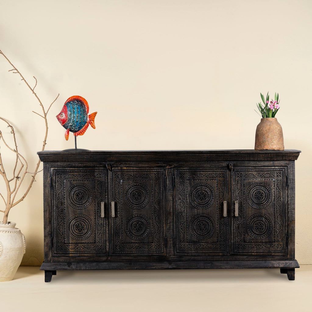Rawnie Hand-Carved Mango Wood Sideboard - DOBRI ARTS AU