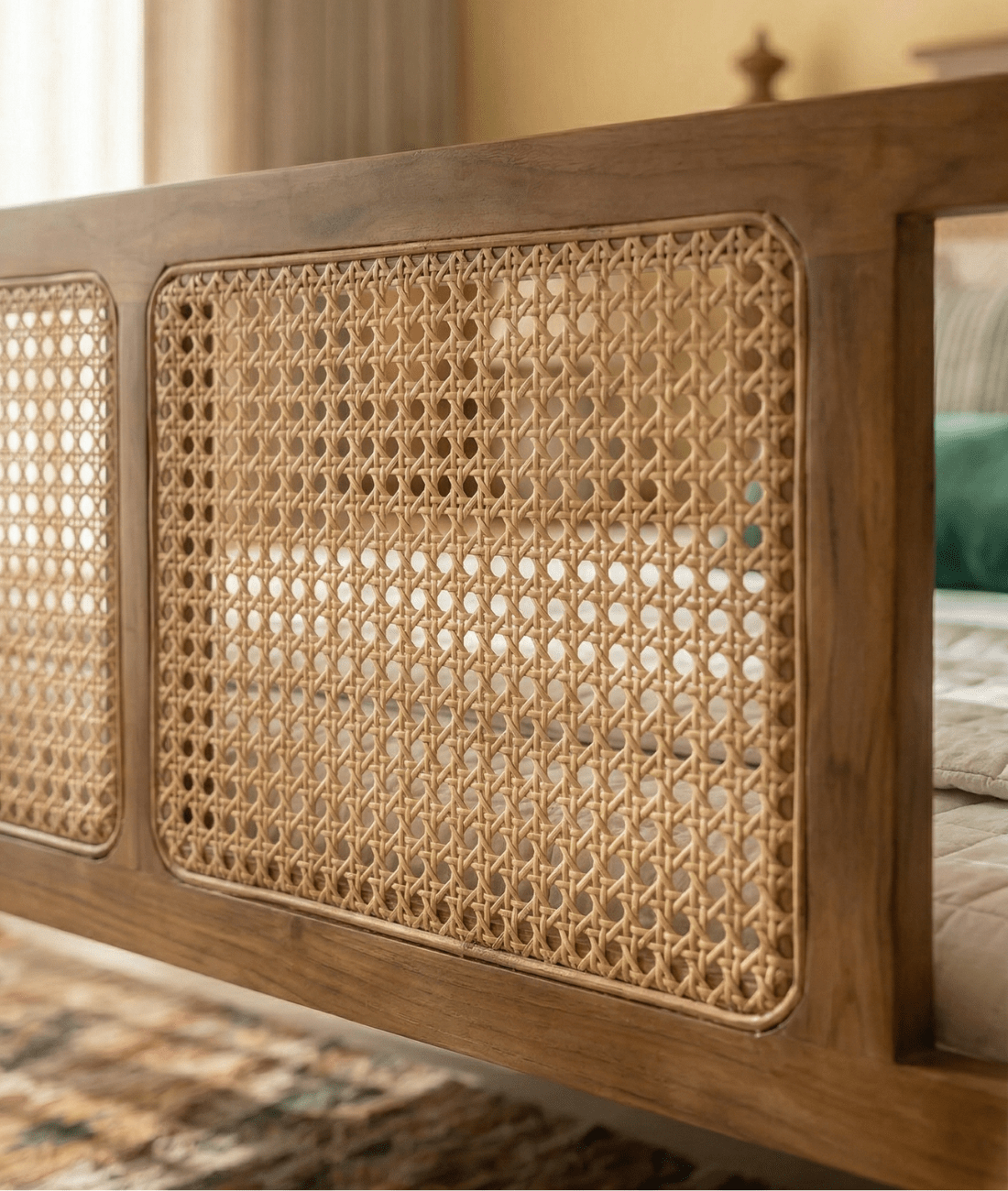 Rivaan Cane Panel Bed - DOBRI ARTS AU