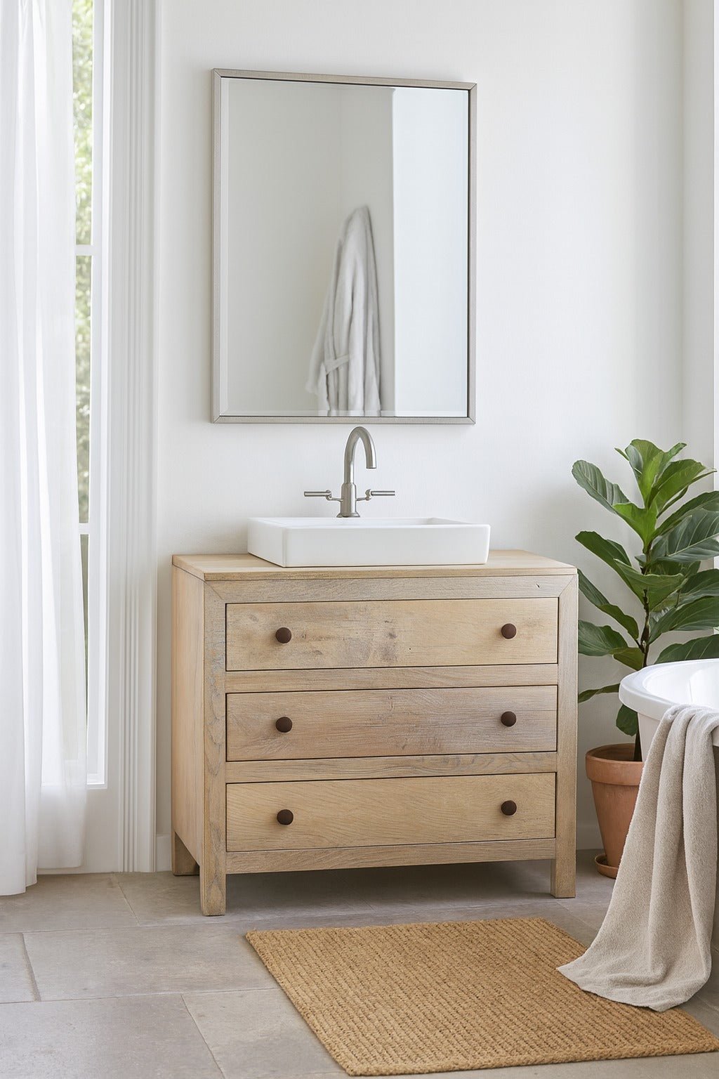 Rudra Natural Wood Drawer Vanity - DOBRI ARTS AU