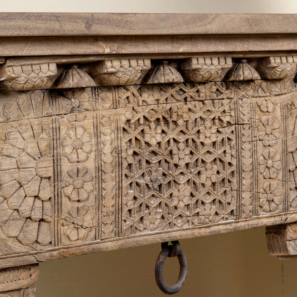 Rudrani Antique Carved Indian Console Table - DOBRI ARTS AU