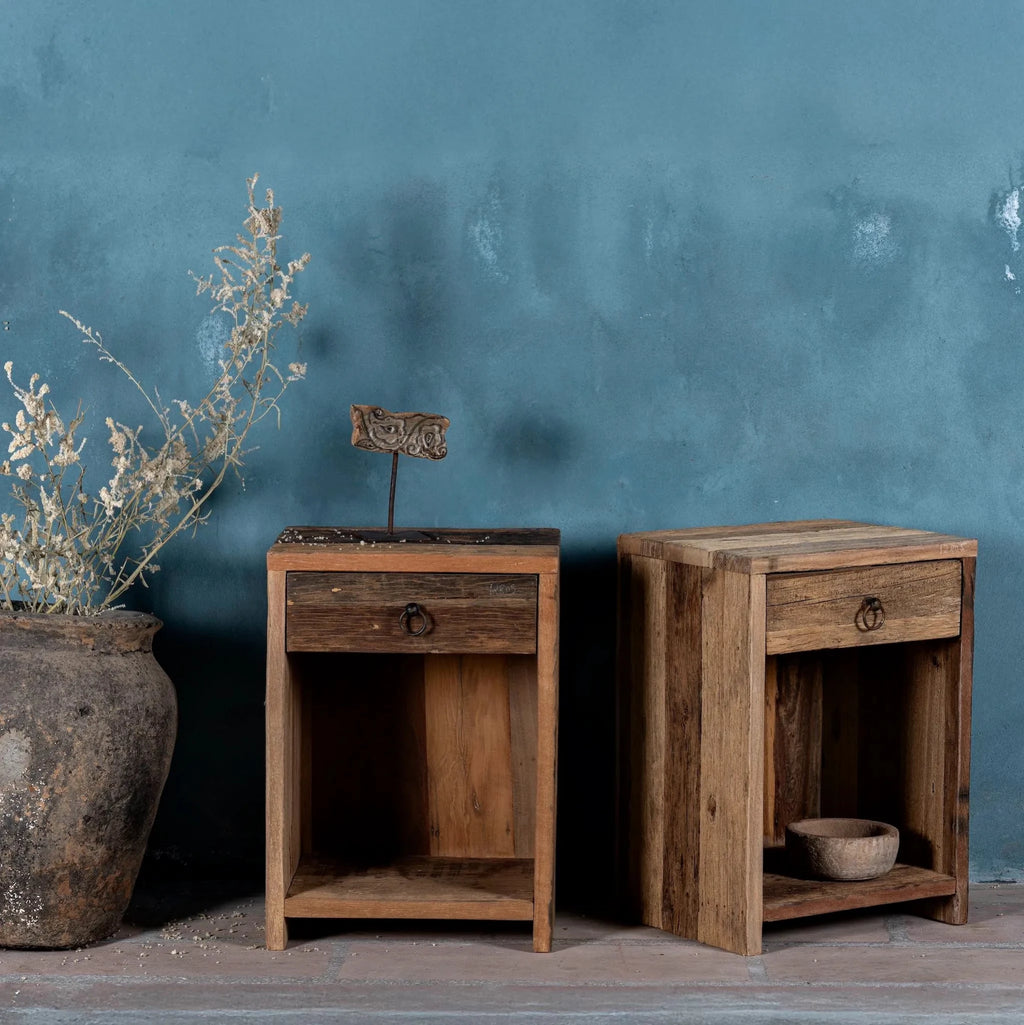 Rustic Open Shelf Bedside Table - DOBRI ARTS AU