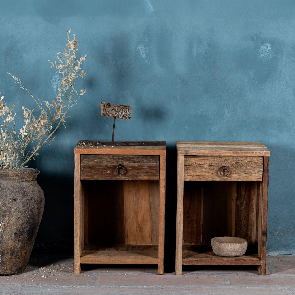 Rustic Open Shelf Bedside Table - DOBRI ARTS AU