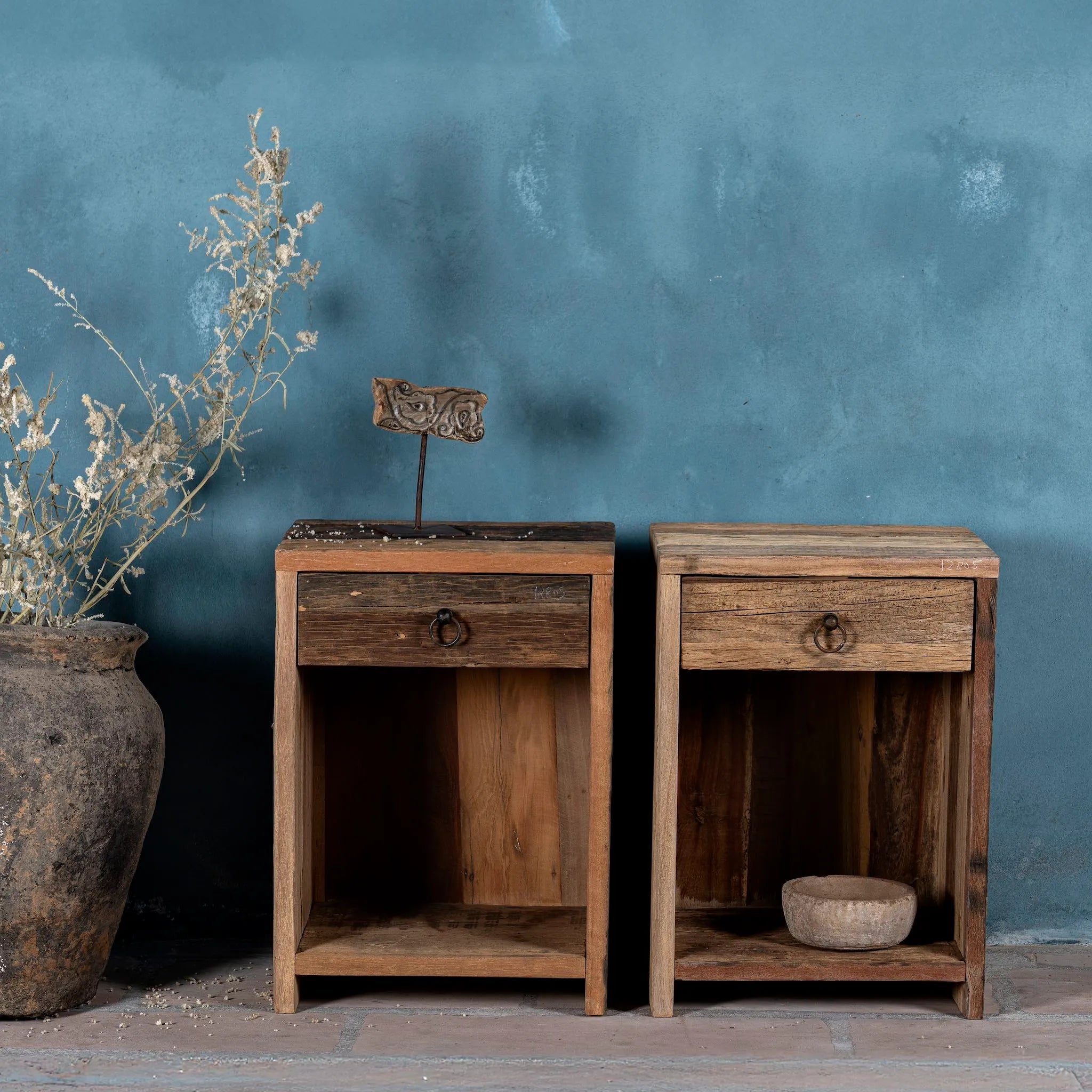 Rustic Open Shelf Bedside Table - DOBRI ARTS AU