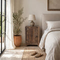 Rustic Reclaimed Wood Bedside Cabinet - DOBRI ARTS AU