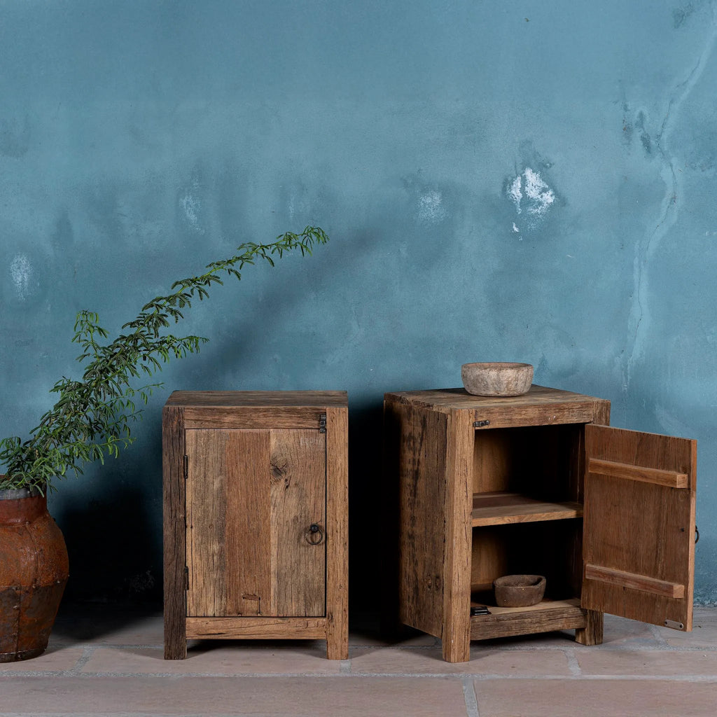 Rustic Reclaimed Wood Bedside Cabinet - DOBRI ARTS AU