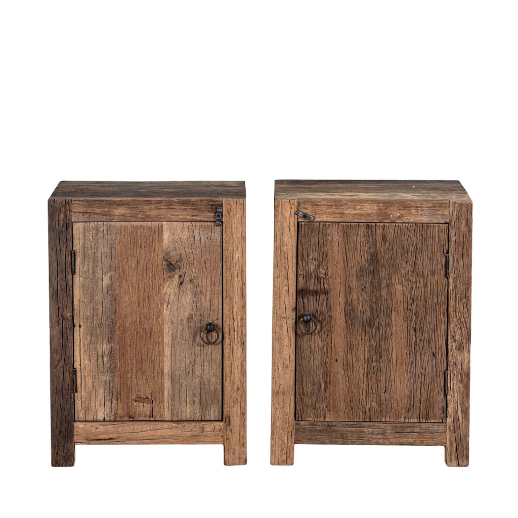 Rustic Reclaimed Wood Bedside Cabinet - DOBRI ARTS AU