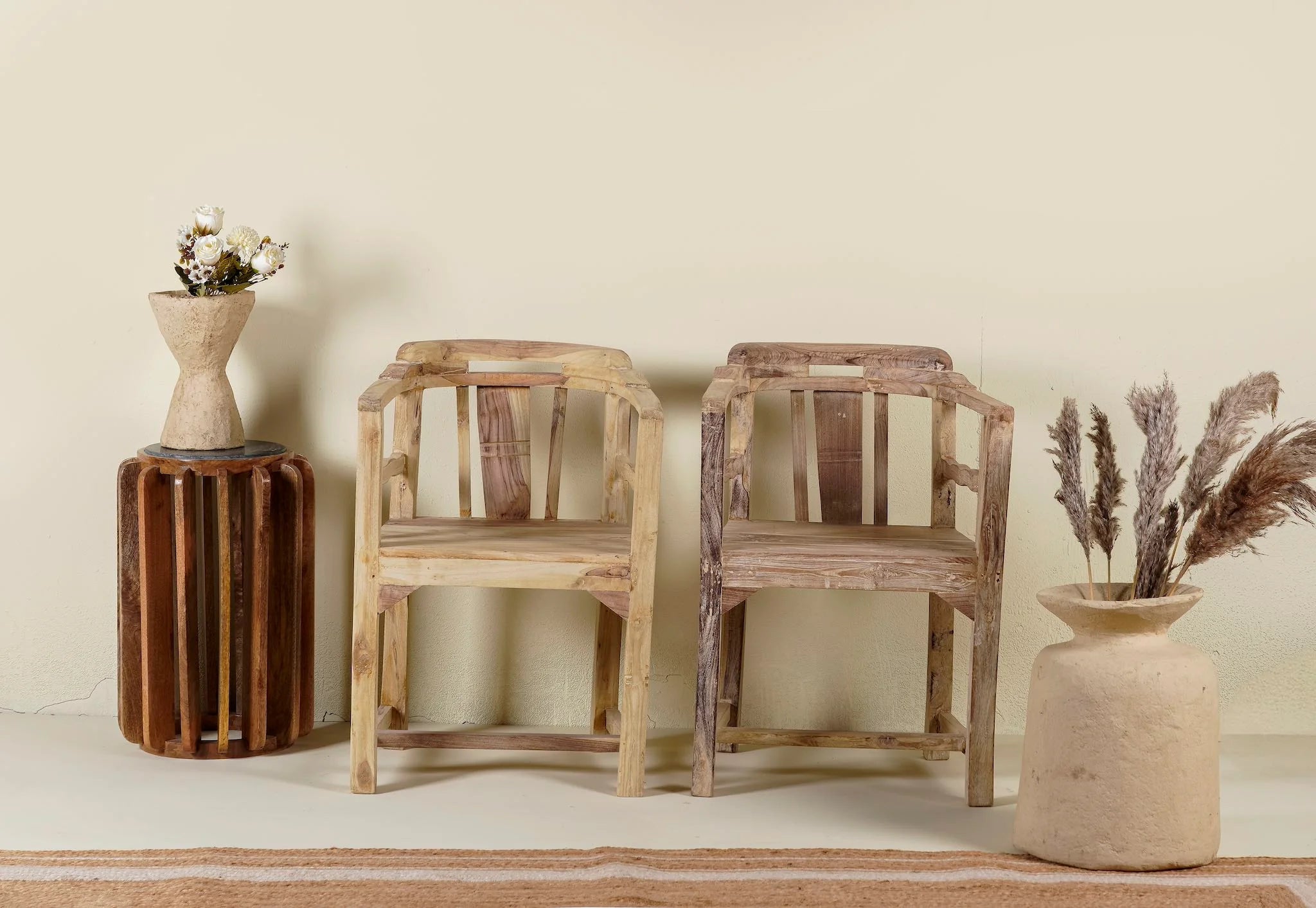 Saanvi Rustic Timber Armchair - DOBRI ARTS AU